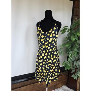 nine britton Navy Dress with Yellow Lemon Print